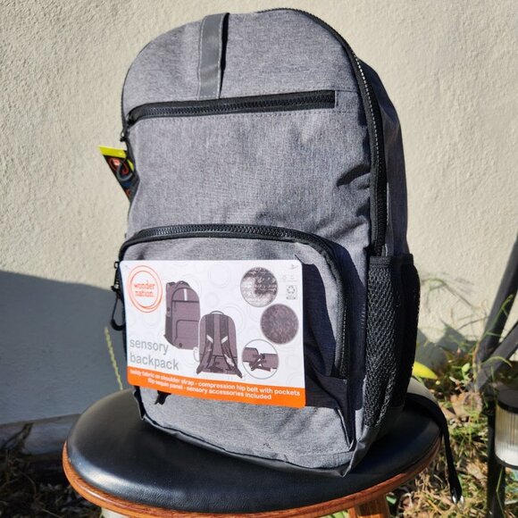 NEW 17" Backpack Cordura Gray Sensory Adjustable compression hip belt zip Closur - Picture 1 of 12